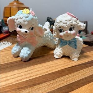 Vintage Kitschy Lamb Nursery Decor Set Of Two